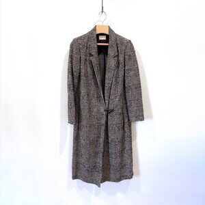 Textured Plaid Long Coat